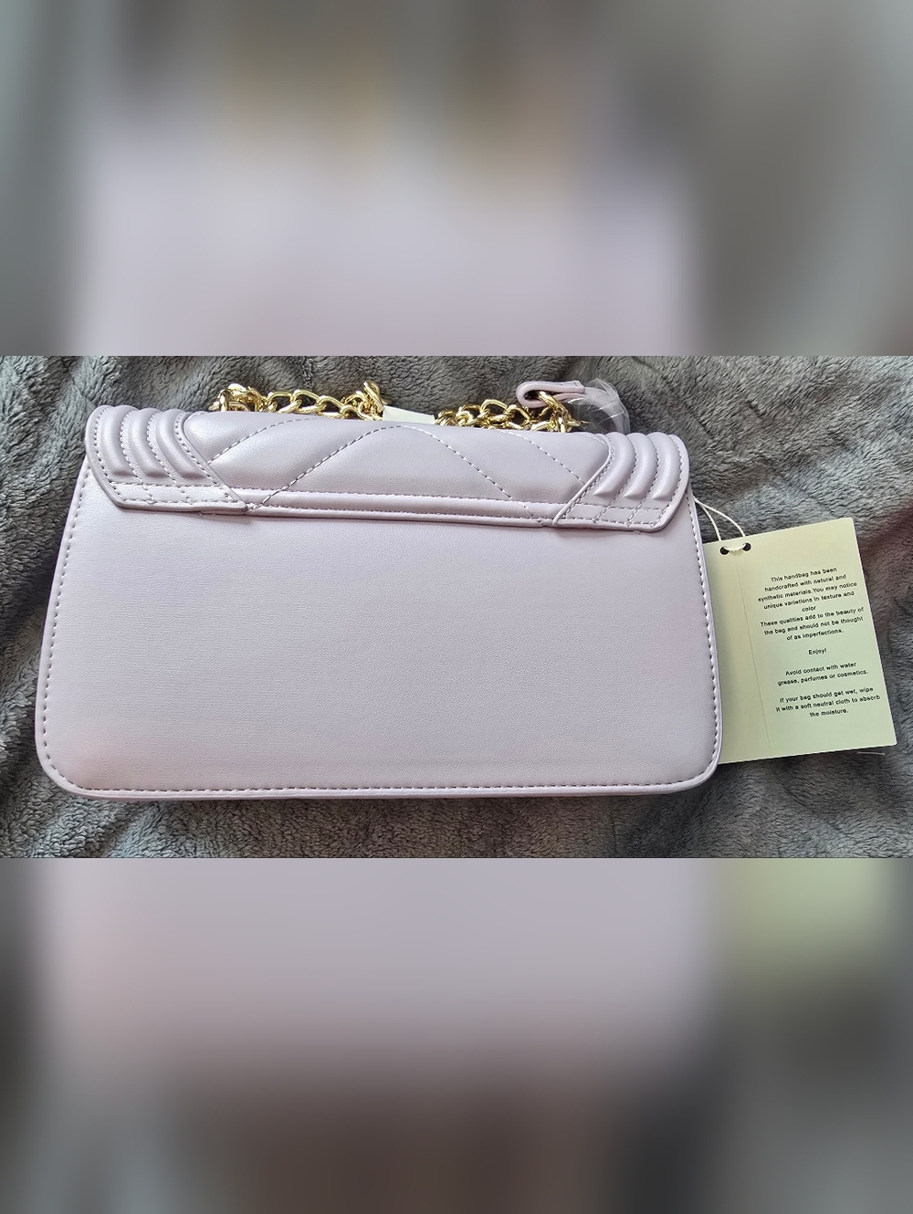 Valentino Orlandi Lavender Quilted Crossbody with Gold Chain - Picture 5 of 5
